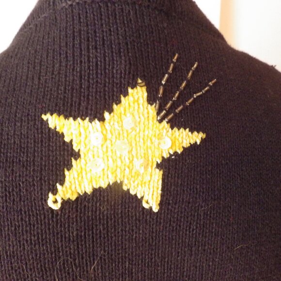 Vintage Jack B Quick Embellished Cardigan Sweater/ Shooting Stars - Picture 4 of 8
